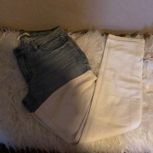 BCBG Jasper Denim Leather Jeans Pants